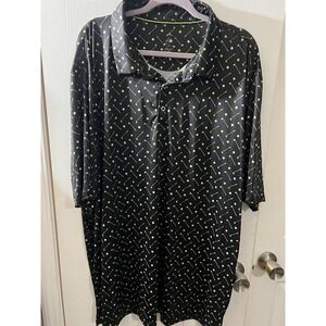 Mens Golf Shirt Short Sleeve Print Performance Moisture 3XL